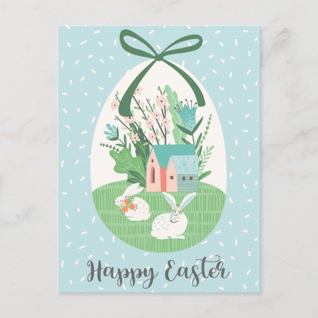 Happy Oaster Feiertagspostkarte (Vorderseite)