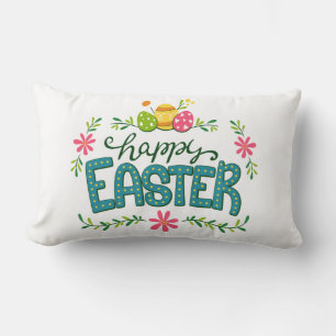 Happy Oaster Floral Blume Ostereier Lendenkissen