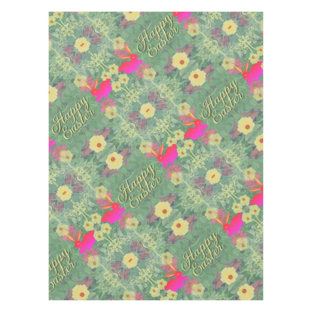 Happy Oaster Floral Bunny Tablecloth Tischdecke (Vorderseite)