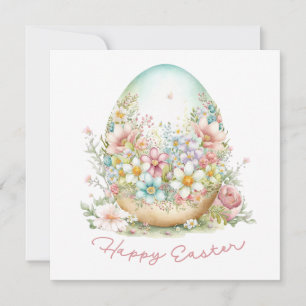 Happy Oaster Floral Easter Egg Karte