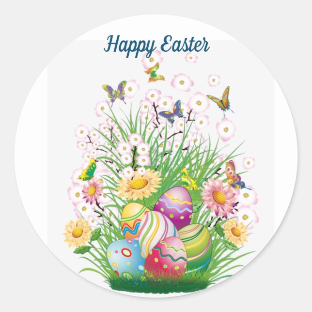 Happy Oaster Floral Runder Aufkleber (Vorderseite)