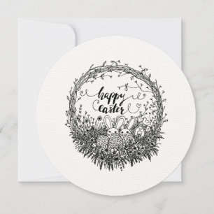 Happy Oaster Floral Wreath Art