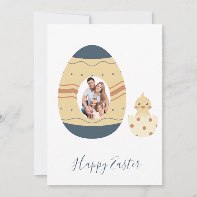 Happy Oaster Foto boho chic Feiertagskarte (Vorderseite)
