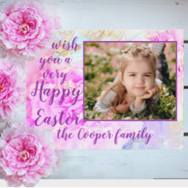 Happy Oaster Foto Frame Peony Blume Postkarte
