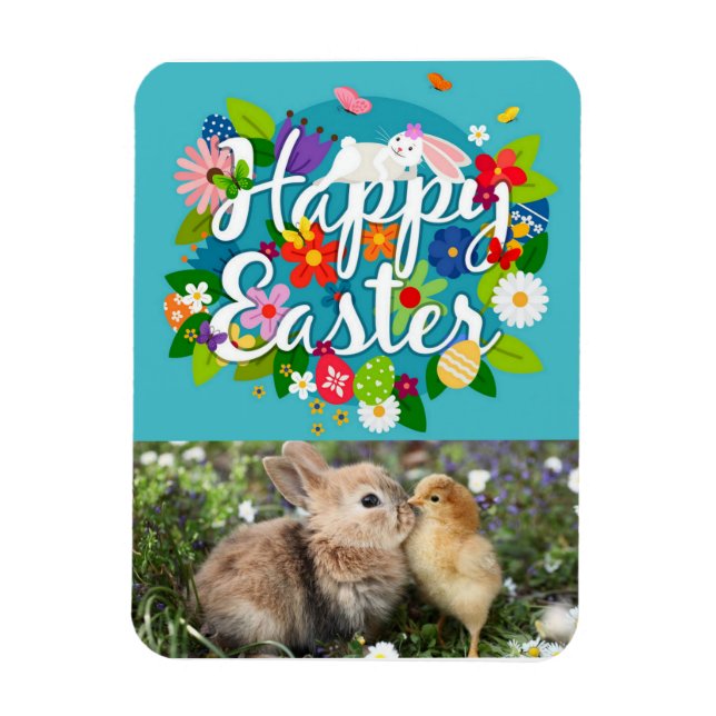 Happy Oaster Foto Magnet (Vertikal)