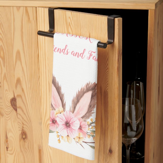Happy Oaster Friends und Family Bunny Ears Kitche Geschirrtuch (Drittel gefaltet)
