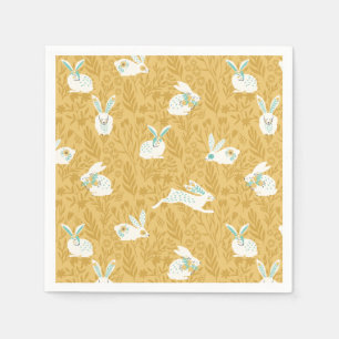 Happy Oaster Frühlingsflorale Bunnies Serviette