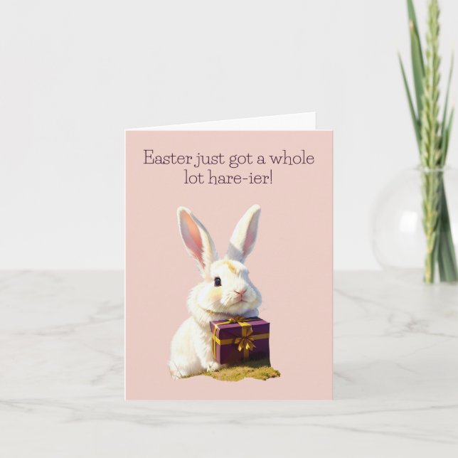 Happy Oaster Funny Bunny Rabbit Niedliche Grußkart Karte (Vorderseite)