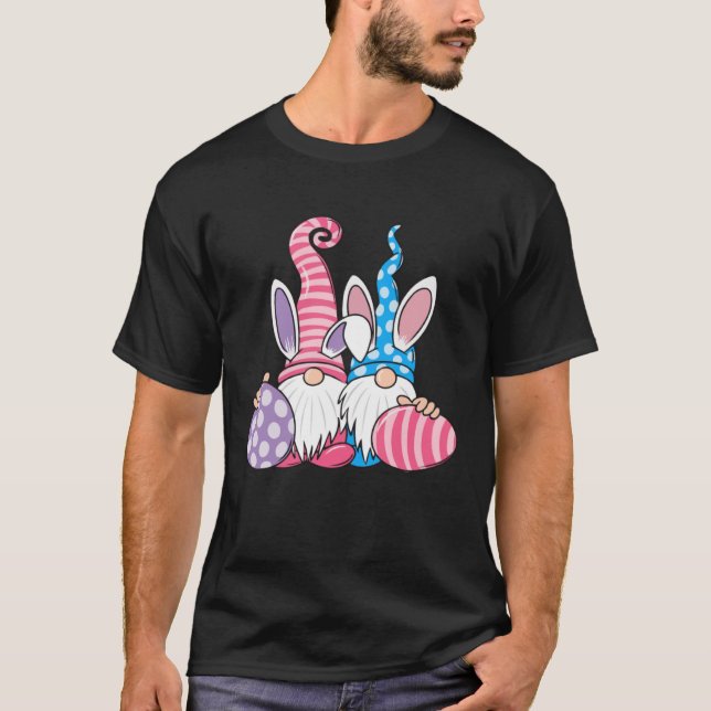 Happy Oaster Funny Gnome Bunny Rabbit Eggs Jagen T-Shirt (Vorderseite)