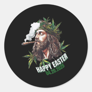 Happy Oaster Funny Jesus 2025 Runder Aufkleber