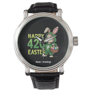 Happy Oaster Funny Osterfest Sonniges Design Lover Armbanduhr