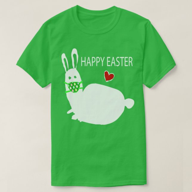 Happy Oaster Funny White Rabbit Bunny T-Shirt (Design vorne)