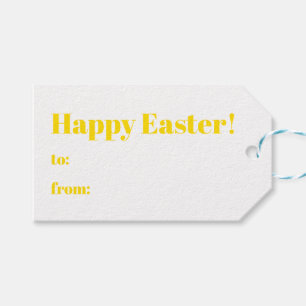 Happy Oaster gelb bis von der modernen Typografie Geschenkanhänger