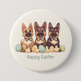 Happy Oaster German Shepherd Hogs Button