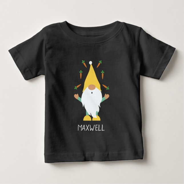 Happy Oaster Gnome Juggling Carrots Baby T-shirt (Vorderseite)