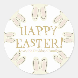 Happy Oaster Gold Custom Text niedlich Bände Spaß Runder Aufkleber
