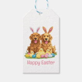 Happy Oaster Golden Retriever Hunde Bunny Ears Geschenkanhänger