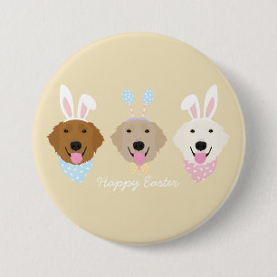 Happy Oaster Golden Retriever Hunde Button