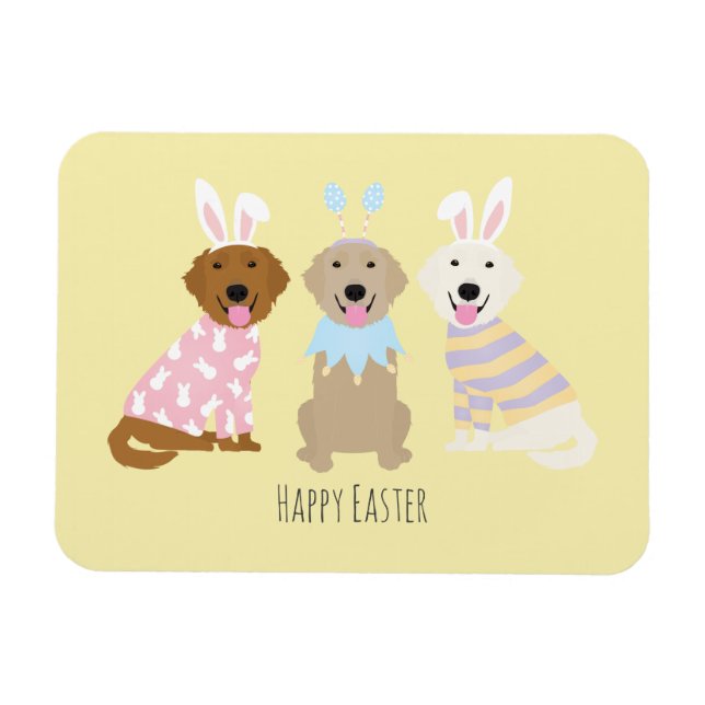 Happy Oaster Golden Retriever Hunde Magnet (Horizontal)