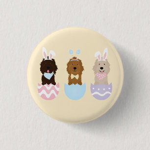 Happy Oaster Goldendoodle Hunde Button