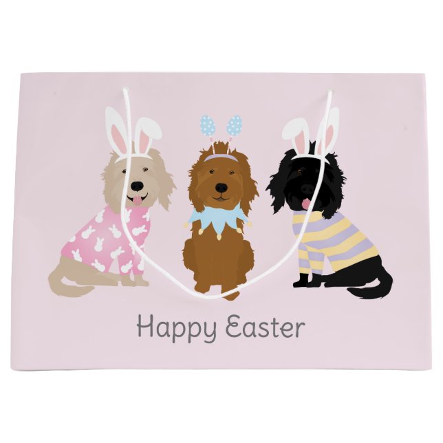 Happy Oaster Goldendoodle Hunde Große Geschenktüte (Vorderseite)