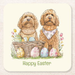 Happy Oaster Goldendoodle Hunde Rechteckiger Pappuntersetzer