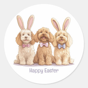 Happy Oaster Goldendoodle Hunde Runder Aufkleber