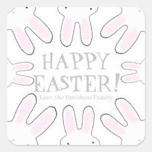 Happy Oaster Graue niedliche Textbündel Quadratischer Aufkleber