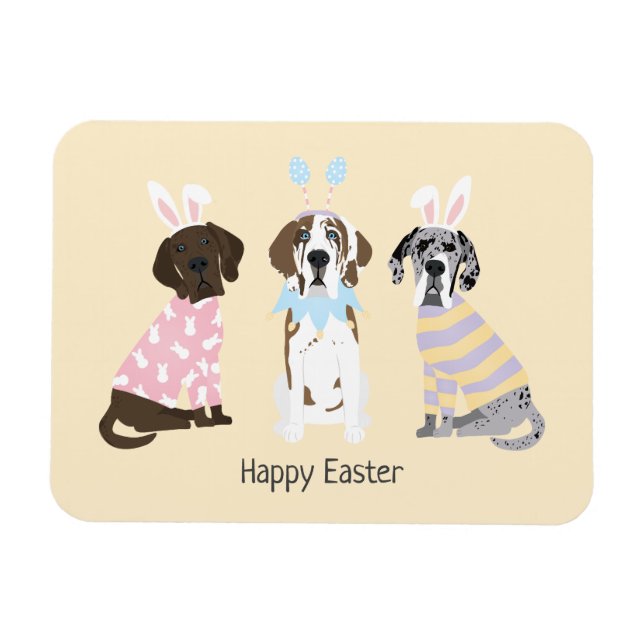 Happy Oaster Great Dane Hunde Magnet (Horizontal)