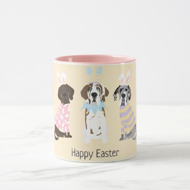 Happy Oaster Great Dane Hunde Tasse (Zentrum)