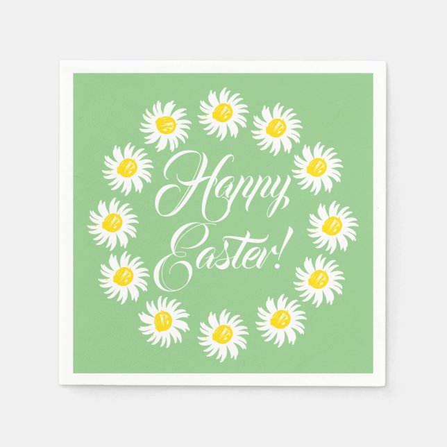 Happy Oaster Green Drehbuch niedlich zaghaft fröhl Serviette (Vorderseite)