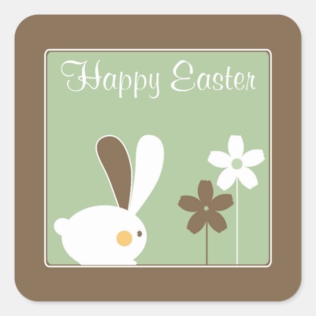 Happy Oaster Grußsticker Quadratischer Aufkleber (Vorderseite)