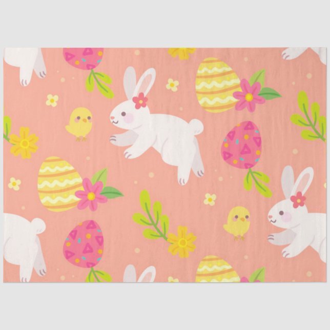 Happy Oaster Hähnchen und Kaninchen Seidenpapier (Vorderseite)