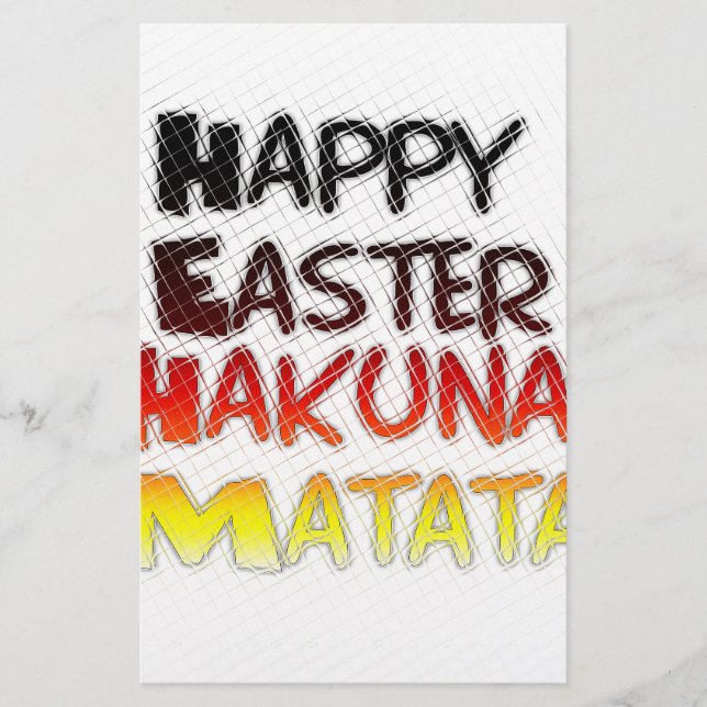 Happy Oaster: Hakuna Matata Text Art Design Briefpapier (Vorderseite)