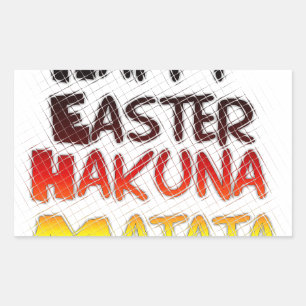 Happy Oaster: Hakuna Matata Text Art Design Rechteckiger Aufkleber