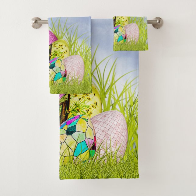 "Happy Oaster" Halbduzen Eier Blumenfotografie Badhandtuch Set (Insitu)