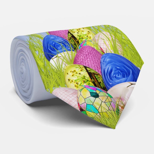Happy Oaster Half Dutzend Eier Blumenfotografie Krawatte (Gerollt)