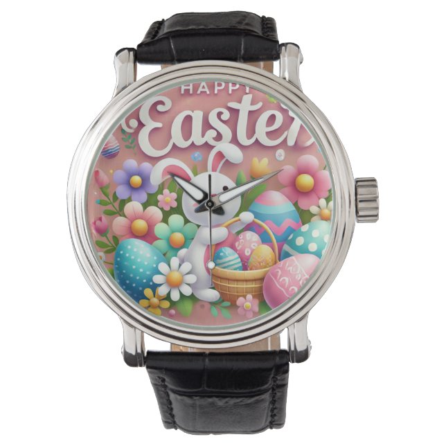 "Happy Oaster Hand Watch Design - Feiern Sie den S Armbanduhr (Vorderseite)