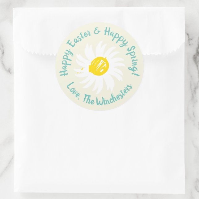 Happy Oaster Happy Spring niedliches, benutzerdefi Runder Aufkleber (Tasche)