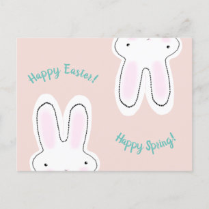 Happy Oaster Happy Spring rot Rosa niedlicher Hase Postkarte