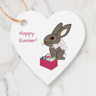 Happy Oaster Heart Shaped Gift Tags Geschenkanhänger
