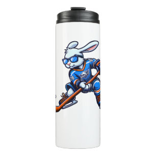 Happy Oaster Hockey Rabbit Men Women Kind Thermosbecher