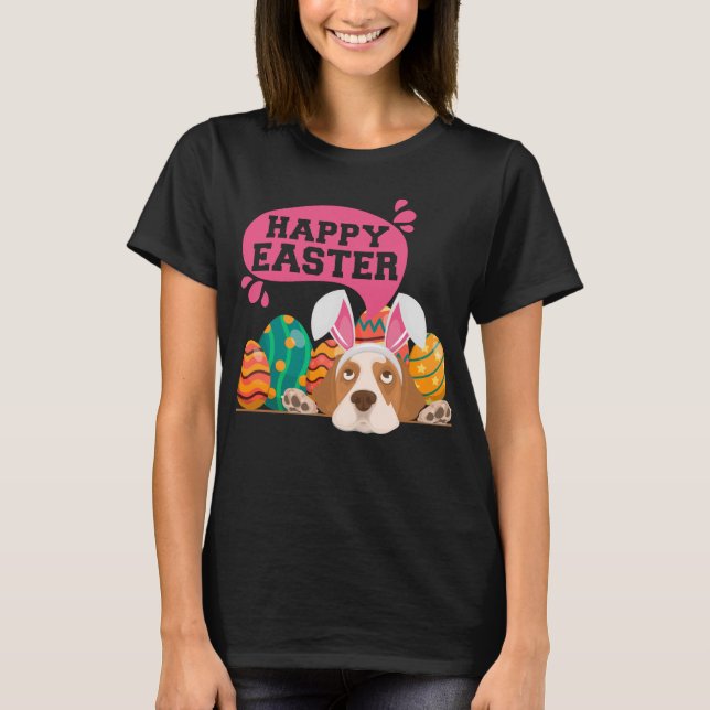 Happy Oaster Hund Funny Hunde Bunny T-Shirt (Vorderseite)