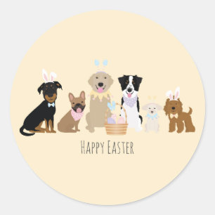 Happy Oaster Hunde Runder Aufkleber