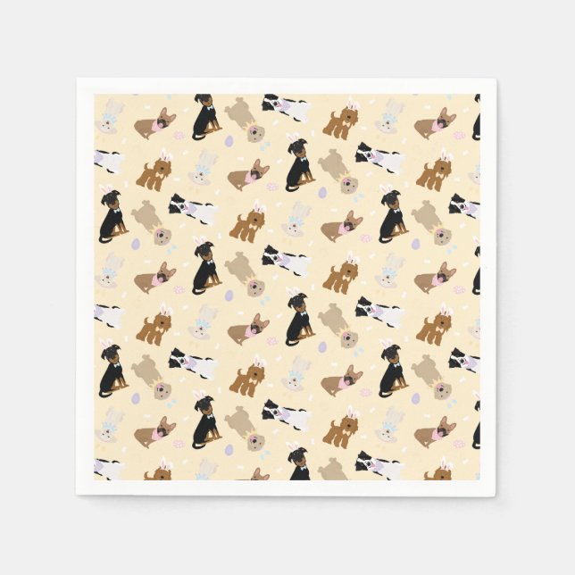 Happy Oaster Hunde Serviette (Vorderseite)