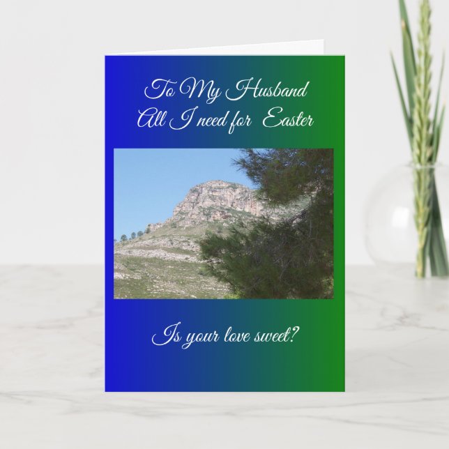 Happy Oaster Husband Card - Landschaft Feiertagskarte (Vorderseite)
