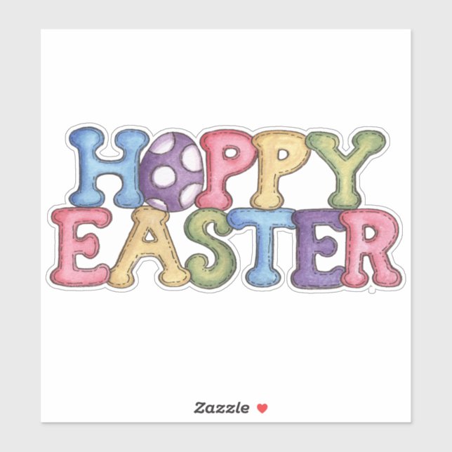 Happy Oaster in Stitches Aufkleber (Blatt)
