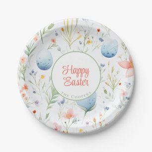 Happy Oaster   INDIVIDUELLE NAME   Floral Pappteller