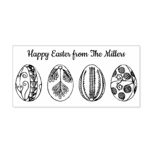 Happy Oaster Individuelle Name Handgezogene Ostere Gummistempel