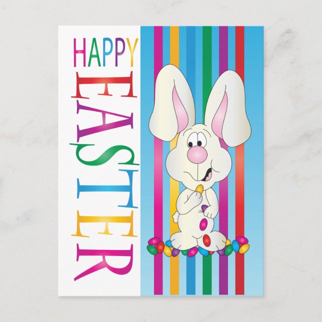 Happy Oaster Jelly Bean Bunny Feiertagspostkarte (Vorderseite)